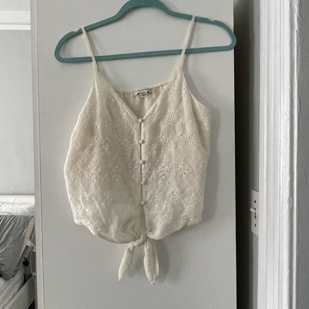cream crop blouse